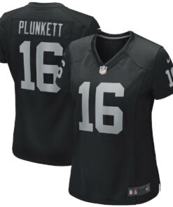 Jim Plunkett 16 Las Vegas Raiders Women Game Retired Jersey - Black JS3023 nicesnker