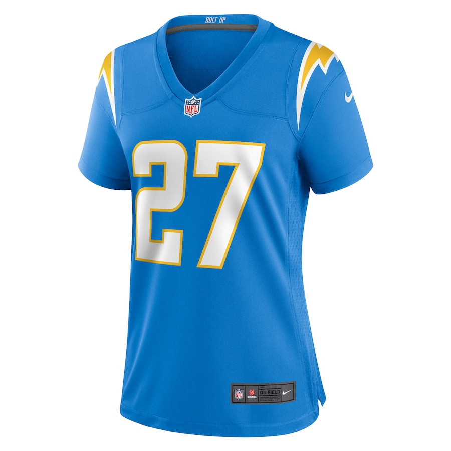 J.K. Dobbins 27 Los Angeles Chargers Team Game Women Jersey - Powder Blue JS8801 nicesnker - Image 2