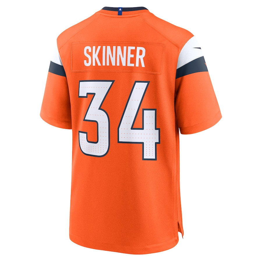 JL Skinner 34 Denver Broncos Team Game Men Jersey - Orange JS3478 nicesnker - Image 3