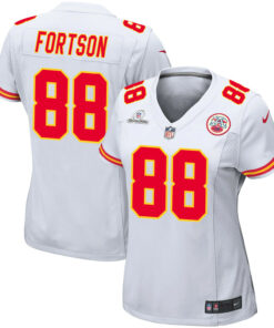Jody Fortson 88 Kansas City Chiefs Super Bowl LVIII Patch Game Women Jersey - White JS4759 nicesnker