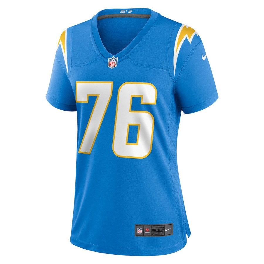 Joe Alt 76 Los Angeles Chargers Women's Game Jersey - Powder Blue JS5341 nicesnker - Image 2