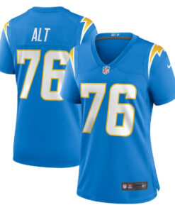 Joe Alt 76 Los Angeles Chargers Women's Game Jersey - Powder Blue JS5341 nicesnker