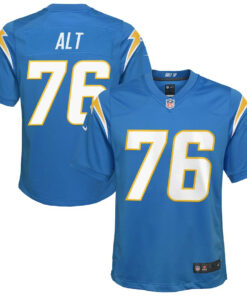 Joe Alt 76 Los Angeles Chargers YOUTH Player Game Jersey - Powder Blue JS5455 nicesnker