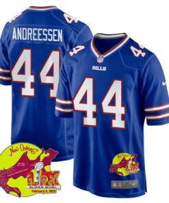 Joe Andreessen 44 Buffalo Bills Super Bowl LIX New Orleans Patch Game Men Jersey - Royal JS3624 nicesnker