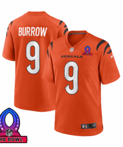 Joe Burrow 9 Cincinnati Bengals 2025 Pro Bowl Patch Game Men Jersey - Orange JS9828 nicesnker
