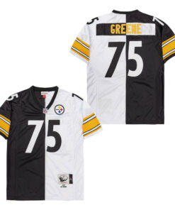 Joe Greene 75 Pittsburgh Steelers Two-Toned Retro Throwback Men Jersey - Black/White JS6159 nicesnker