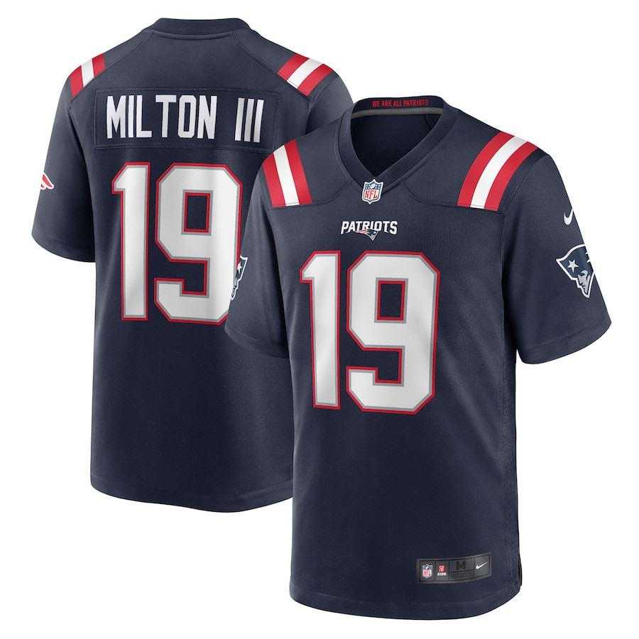 Joe Milton III 19 New England Patriots Game Men Jersey - Navy JS1915 nicesnker