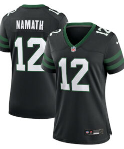 Joe Namath 12 New York Jets Alternate Game Jersey - Women, Black JS6142 nicesnker