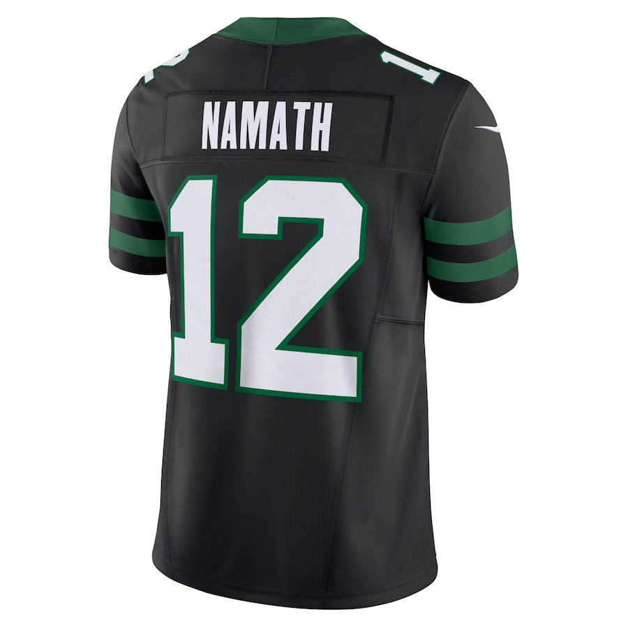 Joe Namath 12 New York Jets Alternate Vapor F.U.S.E. Limited Jersey - Men, Legacy Black JS9646 nicesnker - Image 3