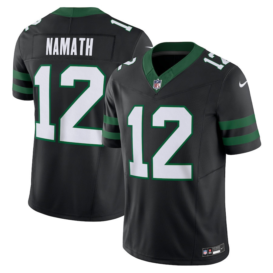 Joe Namath 12 New York Jets Alternate Vapor F.U.S.E. Limited Jersey - Men, Legacy Black JS9646 nicesnker