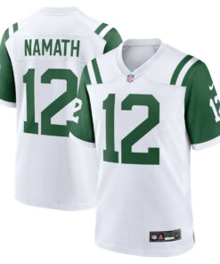 Joe Namath 12 New York Jets Classic Alternate Retired Player Game Men Jersey - White JS6813 nicesnker