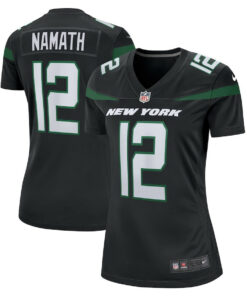 Joe Namath 12 New York Jets Women Retired Jersey - Black JS5792 nicesnker