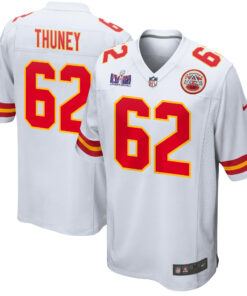 Joe Thuney 62 Kansas City Chiefs Super Bowl LVIII Patch Game Men Jersey - White JS9095 nicesnker