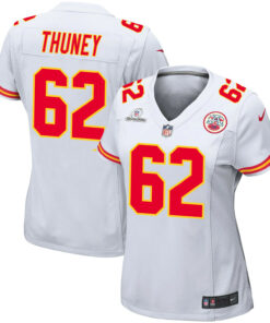Joe Thuney 62 Kansas City Chiefs Super Bowl LVIII Patch Game Women Jersey - White JS4562 nicesnker