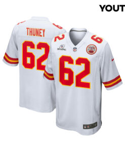 Joe Thuney 62 Kansas City Chiefs Super Bowl LVIII Patch Game YOUTH Jersey - White JS4619 nicesnker