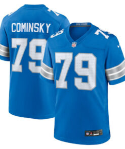 John Cominsky 79 Detroit Lions Team Game Men Jersey - Blue JS4534 nicesnker