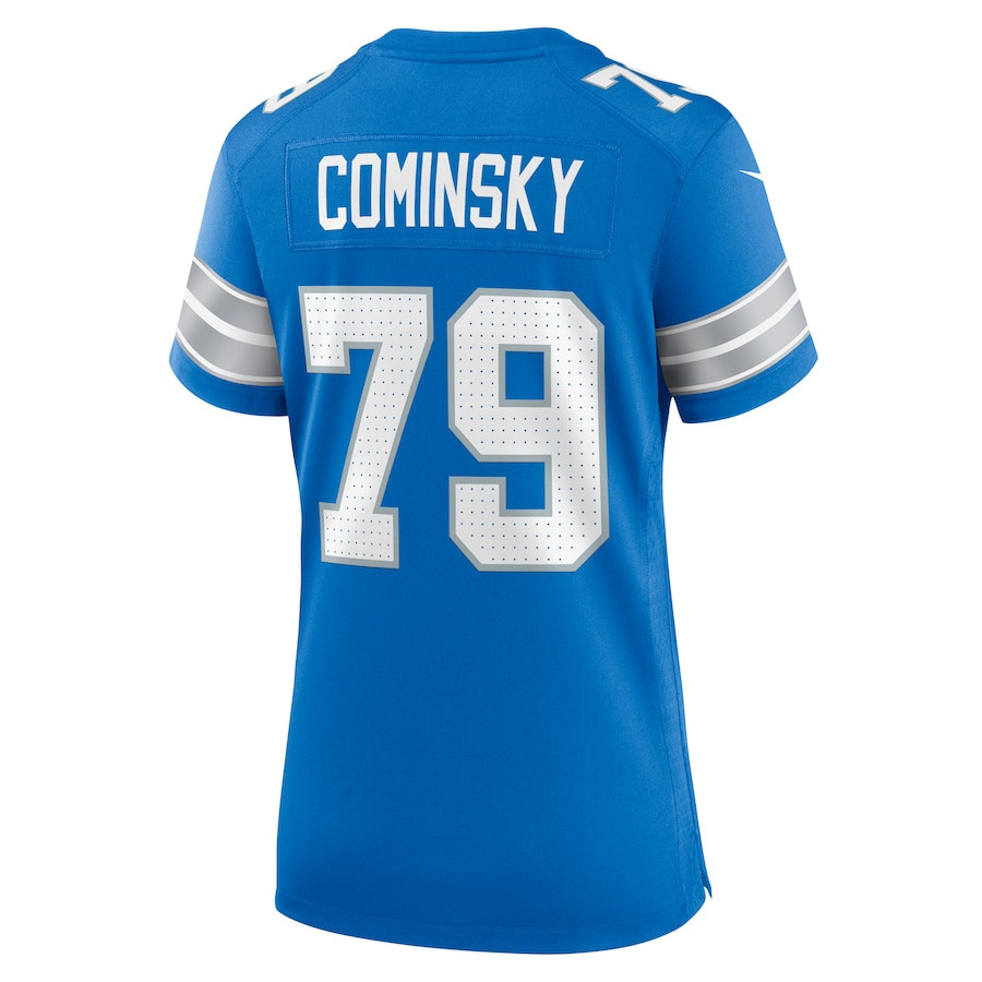 John Cominsky 79 Detroit Lions Women's Team Game Jersey - Blue JS4573 nicesnker - Image 3