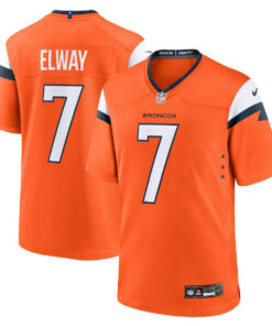John Elway 7 Denver Broncos Game Retired Men Jersey - Orange JS9663 nicesnker