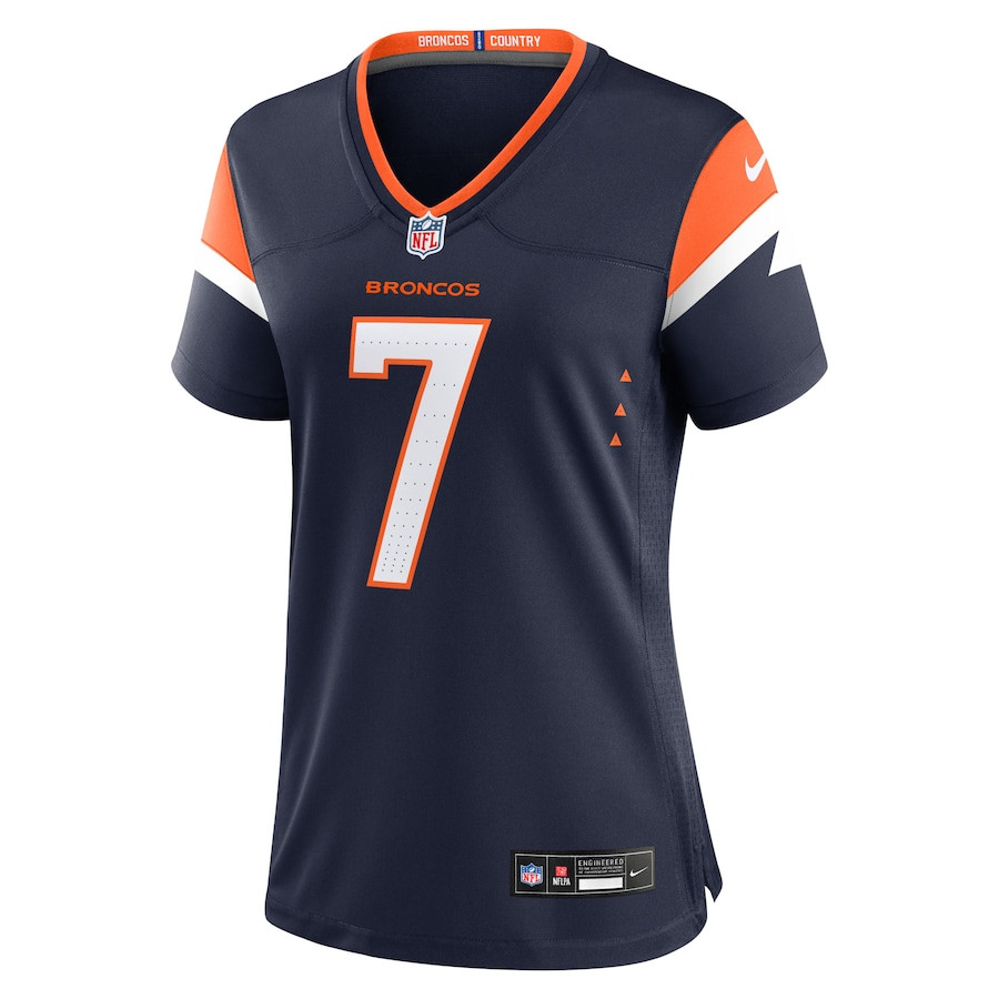 John Elway 7 Denver Broncos Retired Women Alternate Game Jersey - Navy JS9373 nicesnker - Image 2