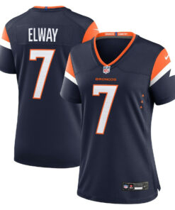 John Elway 7 Denver Broncos Retired Women Alternate Game Jersey - Navy JS9373 nicesnker