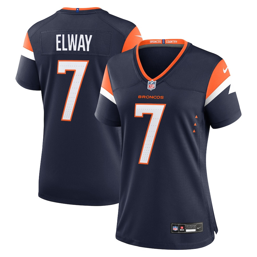 John Elway 7 Denver Broncos Retired Women Alternate Game Jersey - Navy JS9373 nicesnker
