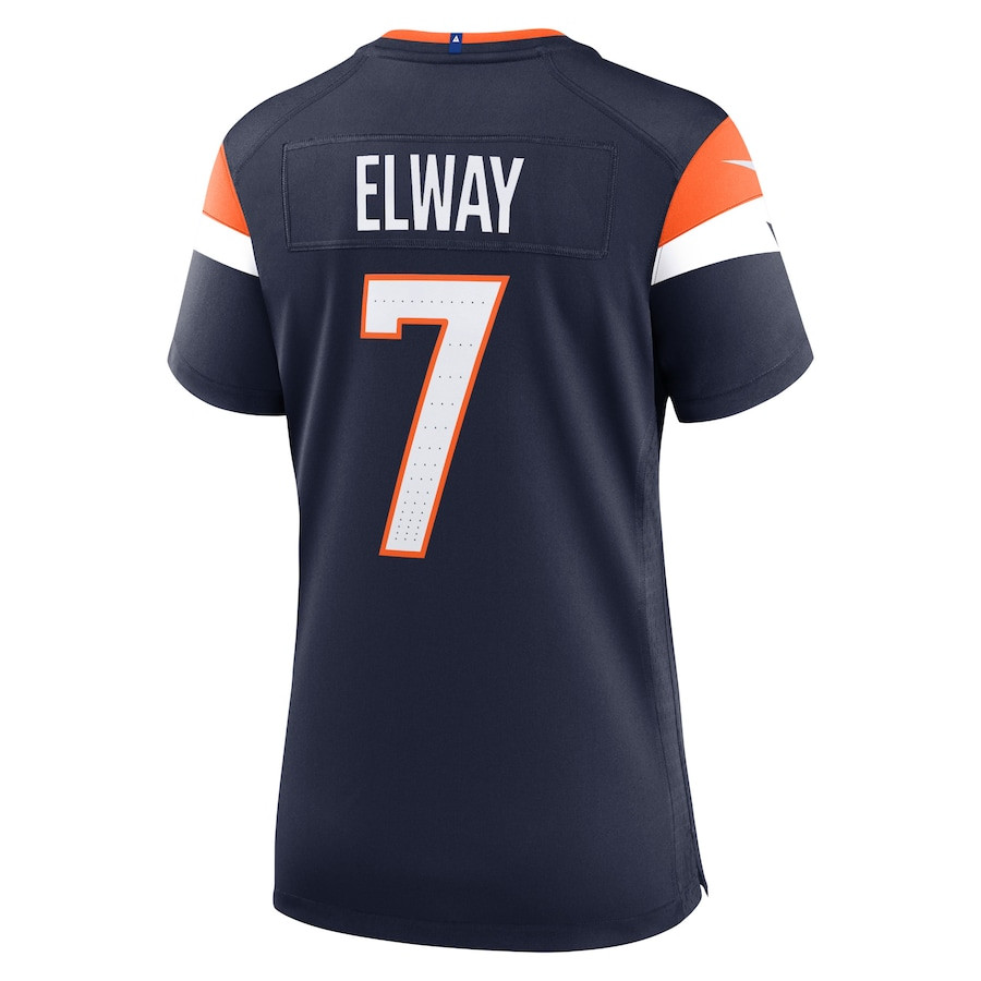 John Elway 7 Denver Broncos Retired Women Alternate Game Jersey - Navy JS9373 nicesnker - Image 3