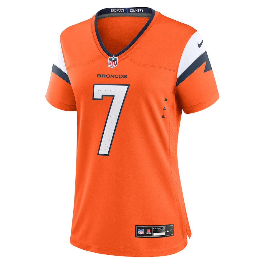 John Elway 7 Denver Broncos Retired Women Game Jersey - Orange JS4744 nicesnker - Image 2