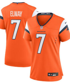 John Elway 7 Denver Broncos Retired Women Game Jersey - Orange JS4744 nicesnker