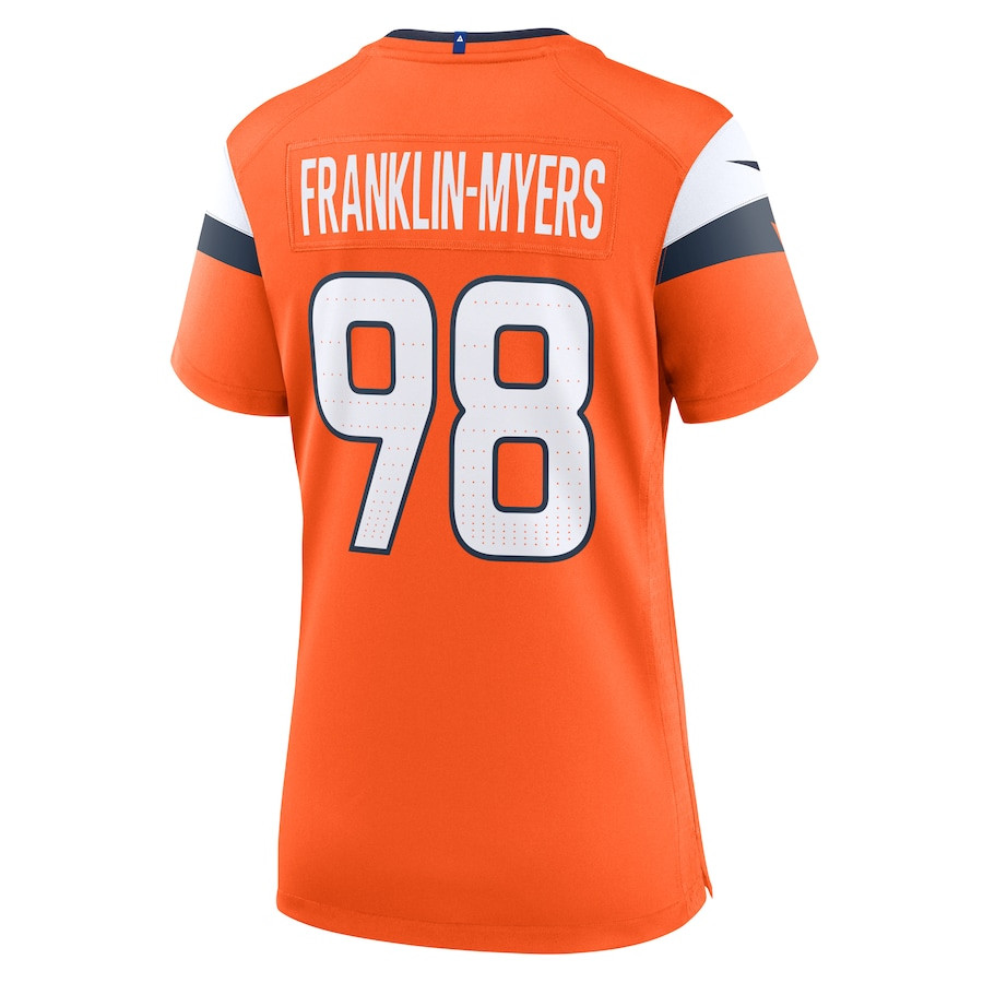 John Franklin-Myers 98 Denver Broncos Women's Team Game Jersey - Orange JS8059 nicesnker - Image 3
