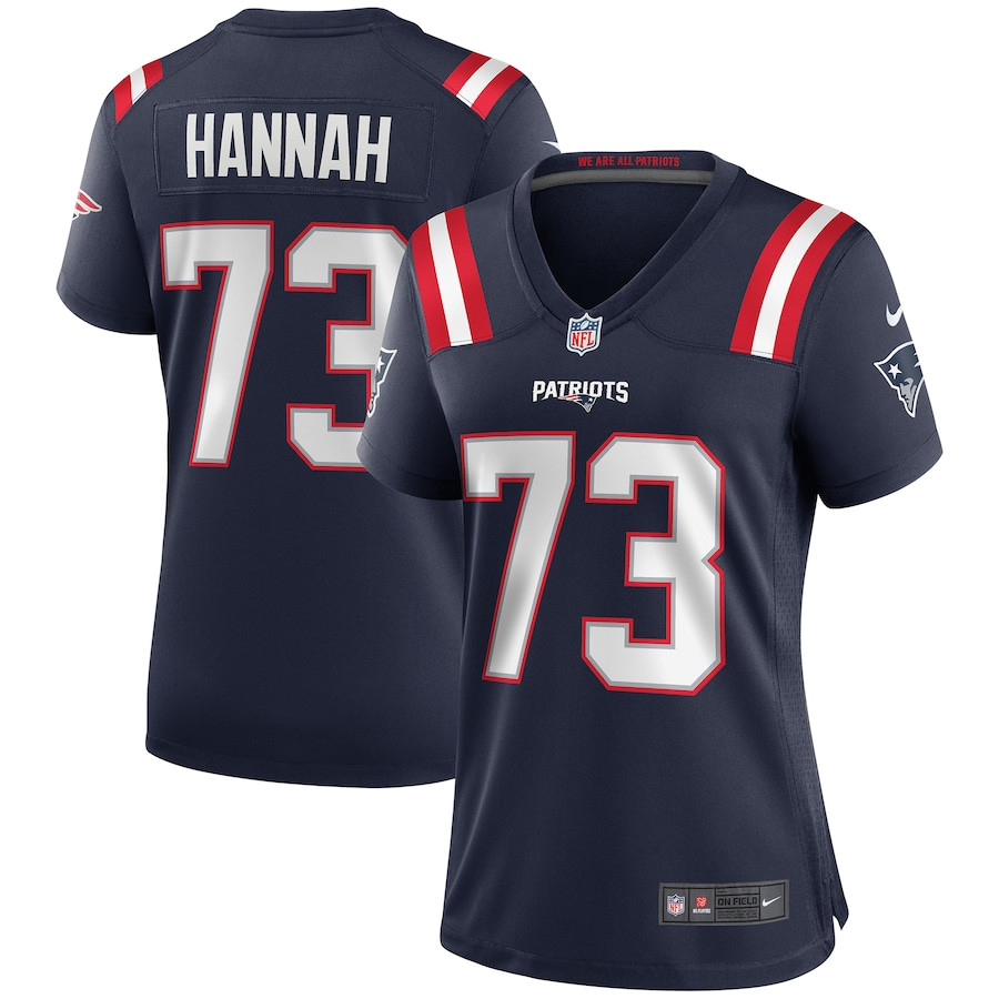 John Hannah 73 New England Patriots Women Game Retired Jersey - Navy JS9767 nicesnker