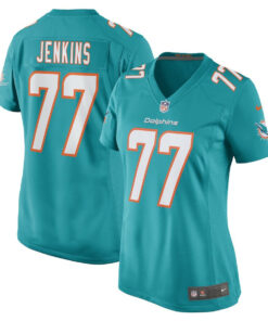 John Jenkins 77 Miami Dolphins Women Game Jersey - Aqua JS5528 nicesnker