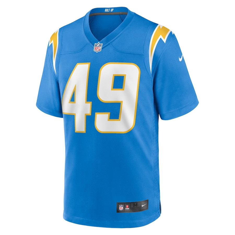John Kelly Jr. 49 Los Angeles Chargers Team Game Men Jersey - Powder Blue JS9824 nicesnker - Image 2