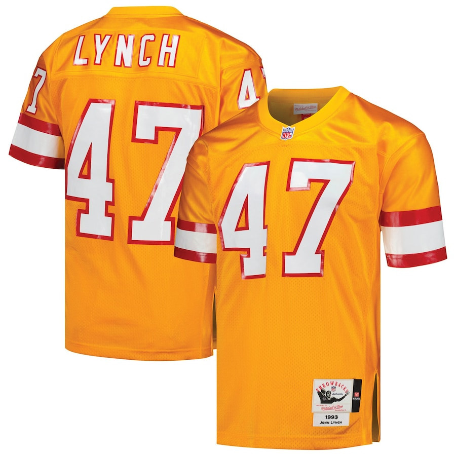 John Lynch 47 Tampa Bay Buccaneers 1993 Throwback Men Game Jersey - Orange JS4404 nicesnker