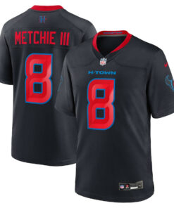 John Metchie III 8 Houston Texans 2nd Alternate Game Men Jersey - Navy JS7756 nicesnker