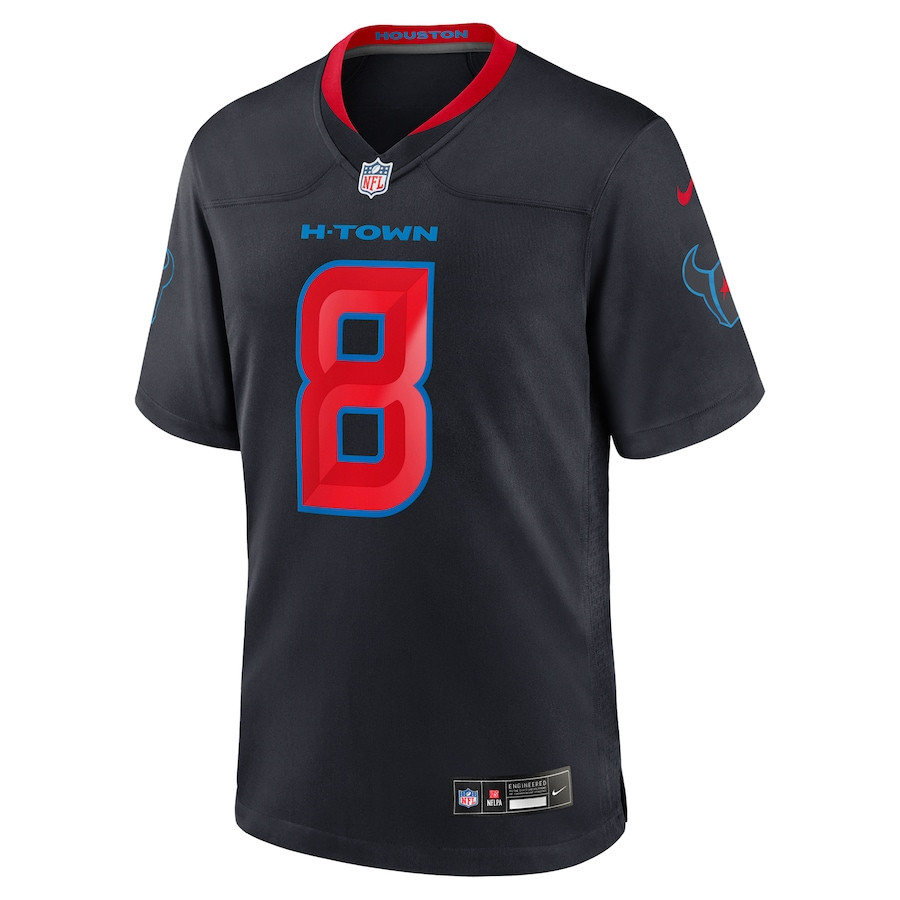 John Metchie III 8 Houston Texans 2nd Alternate Game Men Jersey - Navy JS7756 nicesnker - Image 2
