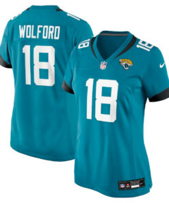 John Wolford 18 Jacksonville Jaguars Women's Team Game Jersey - Teal JS5066 nicesnker