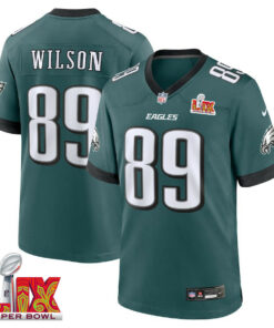 Johnny Wilson #89 Philadelphia Eagles Super Bowl LIX Jersey - Men's - Midnight Green JS4866 nicesnker