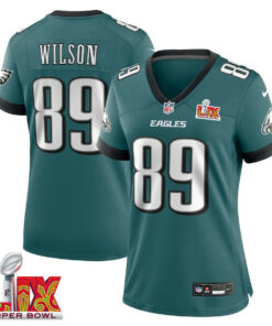 Johnny Wilson #89 Philadelphia Eagles Super Bowl LIX Women's Jersey - Midnight Green JS2982 nicesnker
