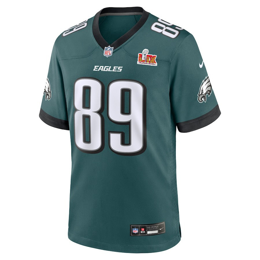 Johnny Wilson #89 Philadelphia Eagles Super Bowl LIX YOUTH Jersey - Midnight Green JS4117 nicesnker - Image 2