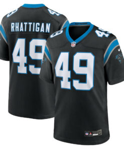 Jon Rhattigan 49 Carolina Panthers Game Men Jersey - Black JS6705 nicesnker