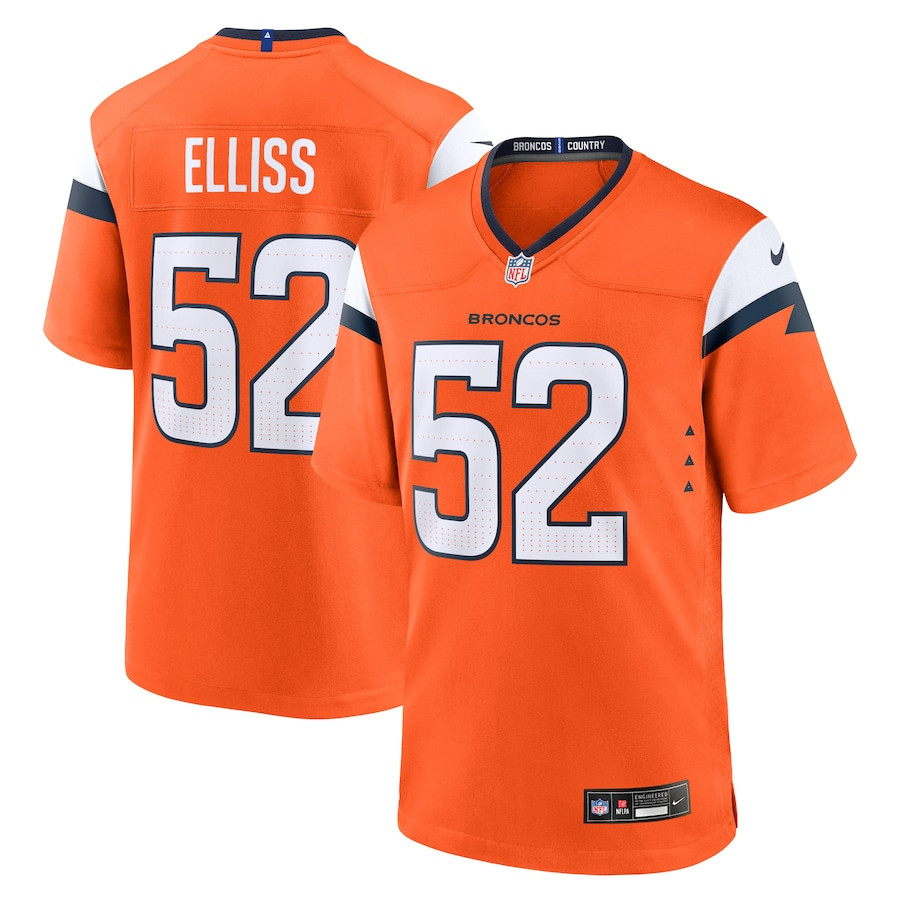 Jonah Elliss 52 Denver Broncos Team Game Men Jersey - Orange JS7393 nicesnker
