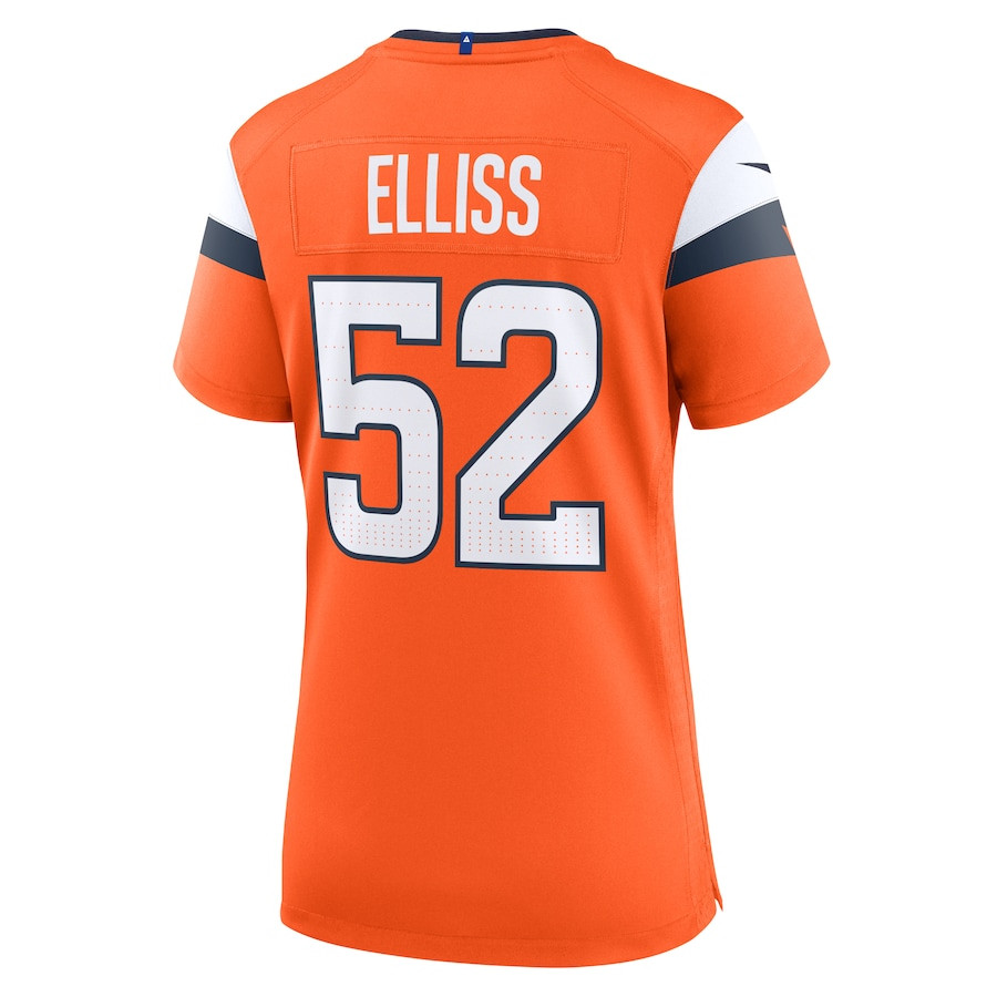 Jonah Elliss 52 Denver Broncos Women's Team Game Jersey - Orange JS3509 nicesnker - Image 3