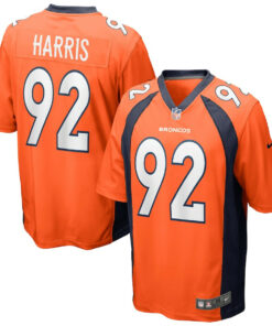 Jonathan Harris 92 Denver Broncos Men Game Jersey - Orange JS5004 nicesnker