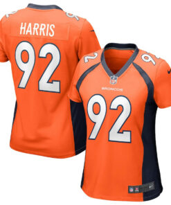 Jonathan Harris 92 Denver Broncos Women Game Jersey - Orange JS5380 nicesnker