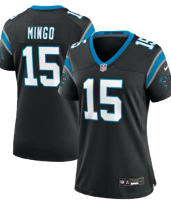 Jonathan Mingo 15 Carolina Panthers Women's Game Jersey - Black JS9246 nicesnker
