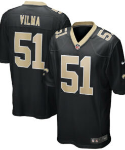 Jonathan Vilma 51 New Orleans Saints Men Game Retired Jersey - Black JS2295 nicesnker