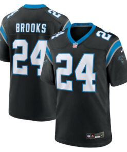 Jonathon Brooks 24 Carolina Panthers Game Men Jersey - Black JS3604 nicesnker