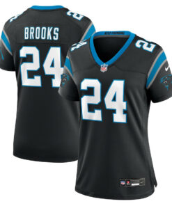 Jonathon Brooks 24 Carolina Panthers Women's Game Jersey - Black JS9847 nicesnker