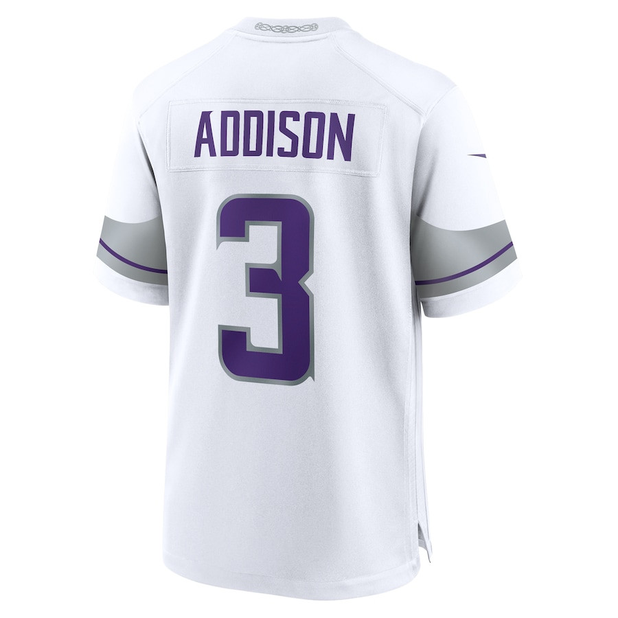 Jordan Addison 3 Minnesota Vikings Alternate Game Player Men Jersey - White JS5259 nicesnker - Image 3
