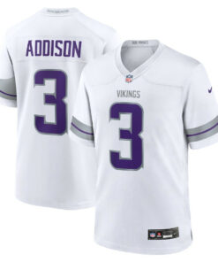 Jordan Addison 3 Minnesota Vikings Alternate Game Player Men Jersey - White JS5259 nicesnker